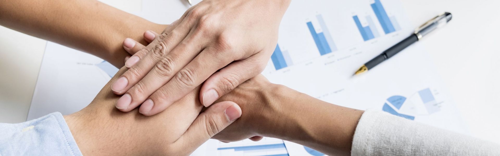 Teamwork Power Successful business Meeting Workplace Concept.